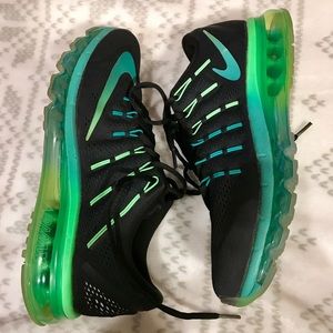 Women’s Nike Black, Green, and Blue Air Max 2016